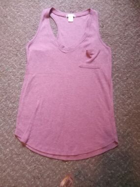 Bozzolo Mauve V-Neck Racerback Tank with Chest Pocket